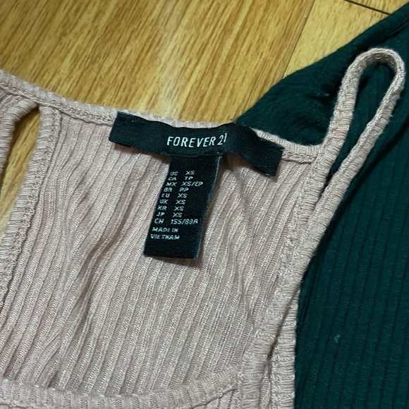 BUNDLE DEAL - Two Forever 21 Jersey Knit Mini Dresses (Pink and Hunter Green) - Picture 8 of 15